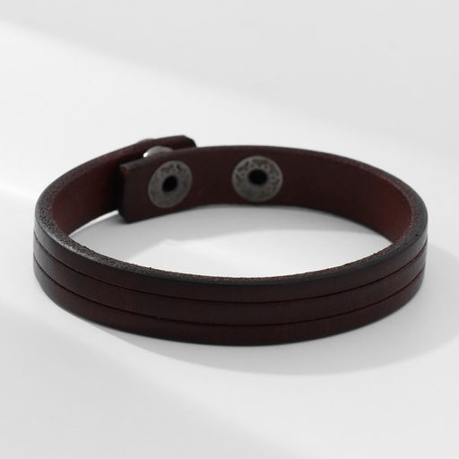 Браслет кожа «Миллениум» классика, тёмно-коричневый