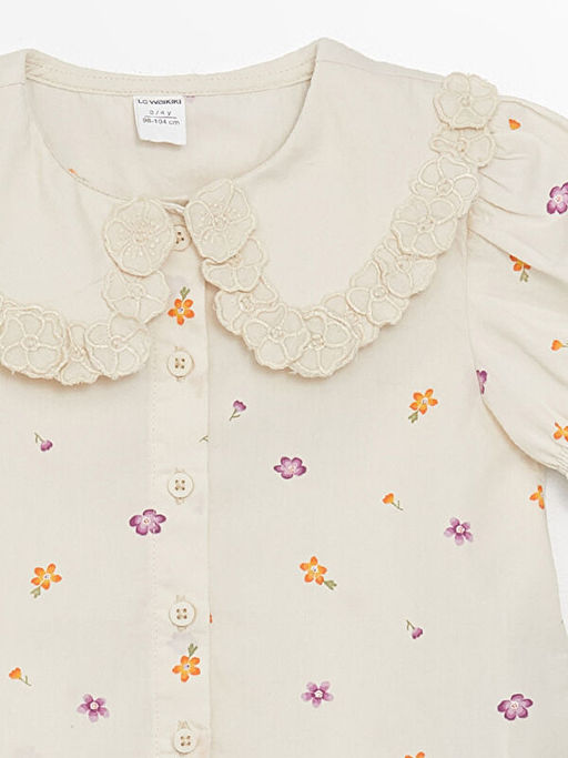 Bebe Yaka ?i?ekli K?z ?ocuk G?mlek