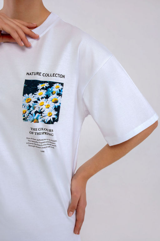 Арт. 31123 Футболка женская оверсайз 44-52 (5 шт) Цвет:белый - Калинка фото 11