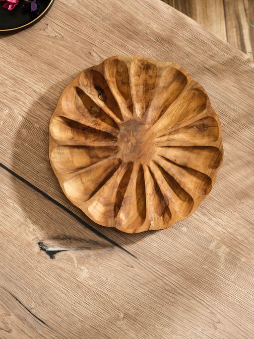 Менажница «Раковина», 24×24×3 см, дерево джати, коричневая