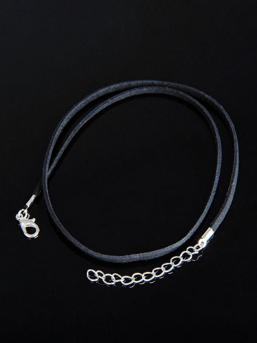 Цена за 10 шт. Шнурок из искусственной замши с замком, 45 см + удлинитель, чёрный