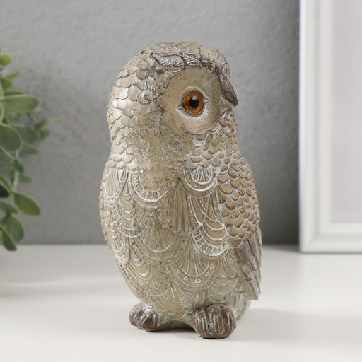 Фигурка полистоун «Серый филин», 7.5×9.5×14.5 см