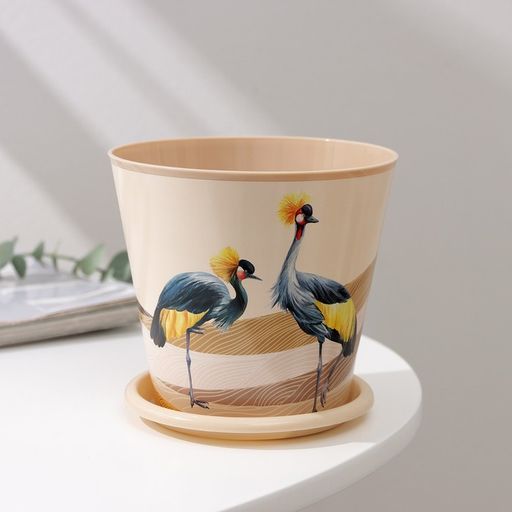 Цена за 2 шт. Горшок для цветов Доляна «Каракум», 800 мл, цвет бежевый