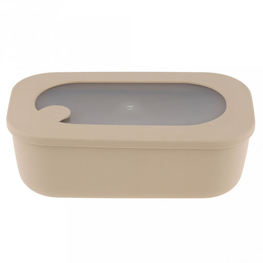 Контейнер для продуктов пластмассовый Нео 0,9л, 21x12,5x7см, прямоугольный, герметичный, с крышкой, латте, клапан для выпуска пара, подходит для СВЧ (Россия) - Домашняя мода фото 2