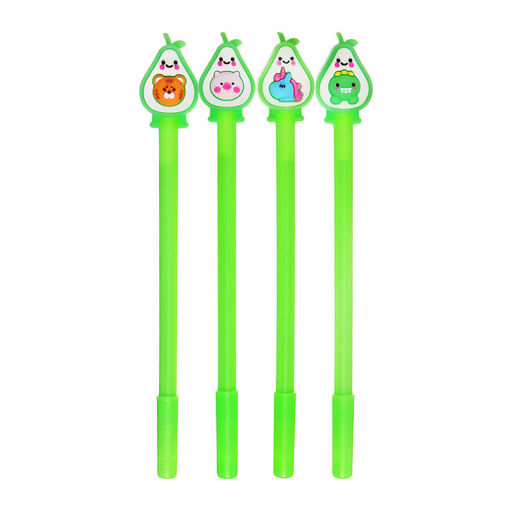 Цена за 12 шт. Ручка - прикол гелевая Авокадо МИКС