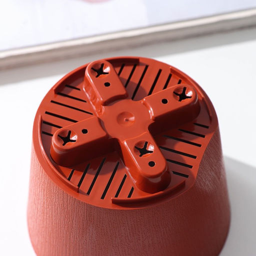 Цена за 3 шт. Горшок для цветов с прикорневым поливом «Альянс», 0.4 л, d=10 см, h=8.5 см, пластиковый, цвет терракот