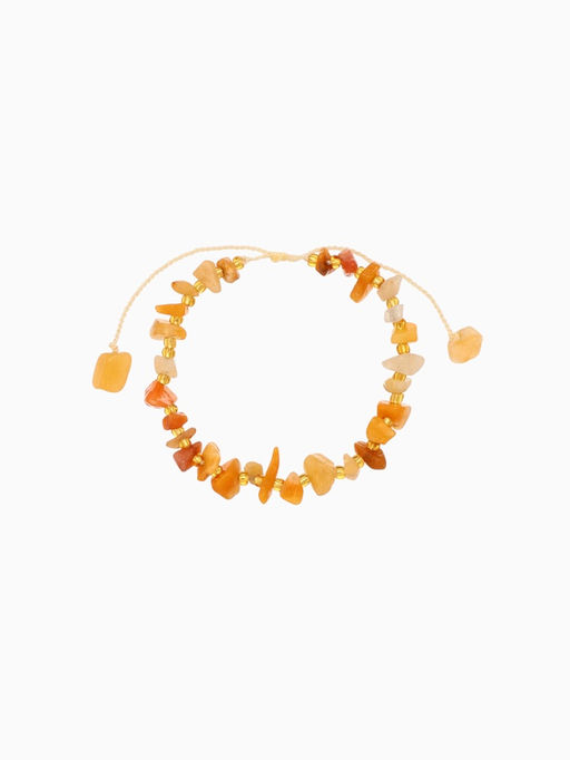 Браслет, длина 16 см, янтарный, золотой