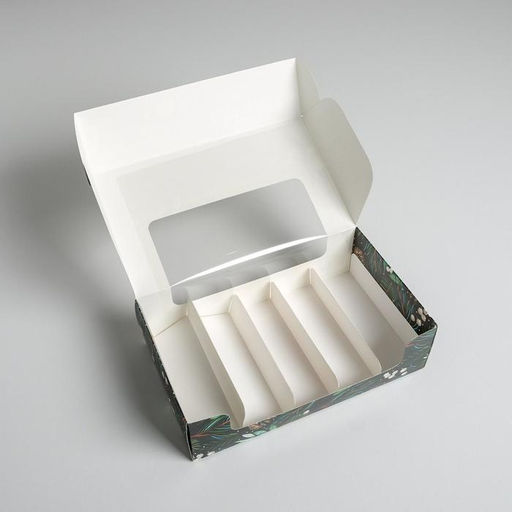 Цена за 4 шт. Коробка для эклеров с вкладышами - 5 шт. «Special for you», 25.2×15×7 см