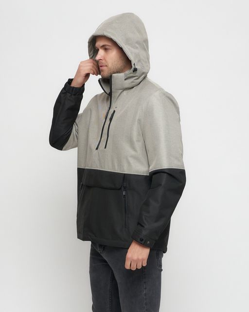 Куртка-анорак спортивная мужская бежевого цвета 3307B - Wonderrman фото 15