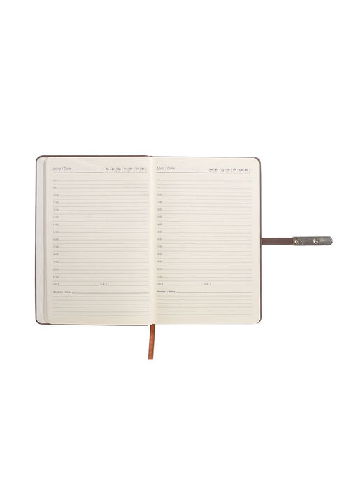Ежедневник недатированный А5, с хлястиком, 112 листов, в линейку, пвх, коричневый - Simaland фото 9
