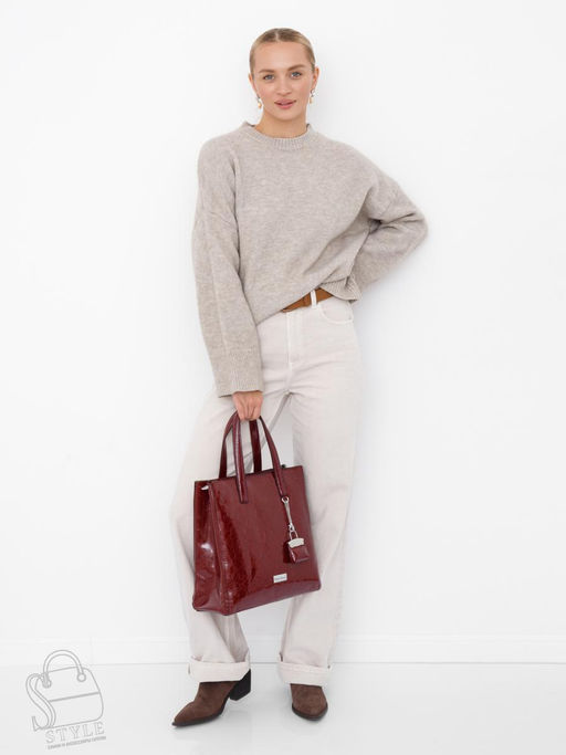 Сумка женская кожаная 91147SP wine red Velina Fabbaino-Safenta в Новосибирске