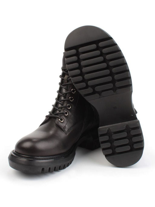 04-M2-592 BLACK Ботинки зимние женские (натуральная кожа, натуральный мех)