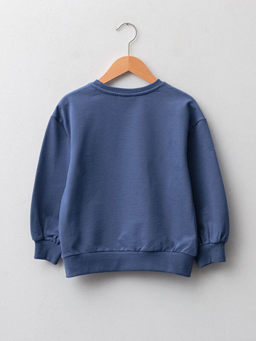 Bisiklet Yaka Bask?l? Uzun Kollu K?z ?ocuk Sweatshirt - Waikiki фото 2