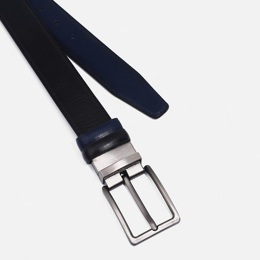 Ремень мужской, ширина 3,5 см, винт, пряжка металл, цвет чёрный/синий - Simaland фото 2