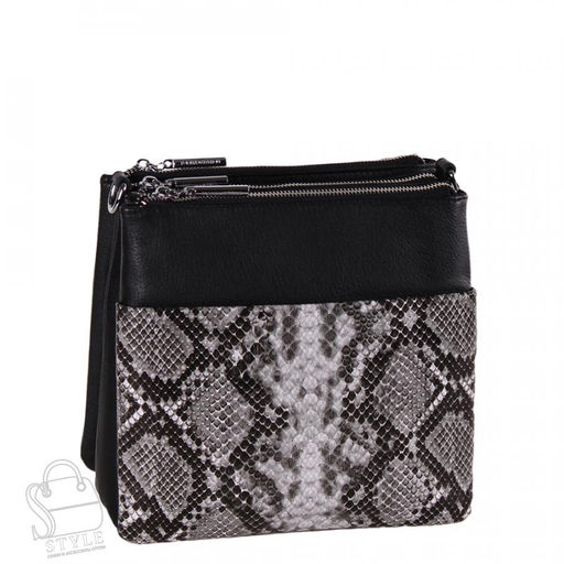 Сумка женская кожаная 9875-4-6 black gray Polina&Eiterou в Новосибирске