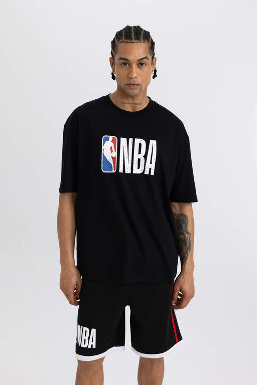DeFactoFit Футболка Oversize с круглым вырезом и короткими рукавами NBA Wordmark
