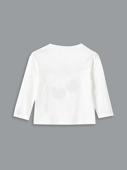 Bisiklet Yaka Bask?l? K?z ?ocuk Ti??rt