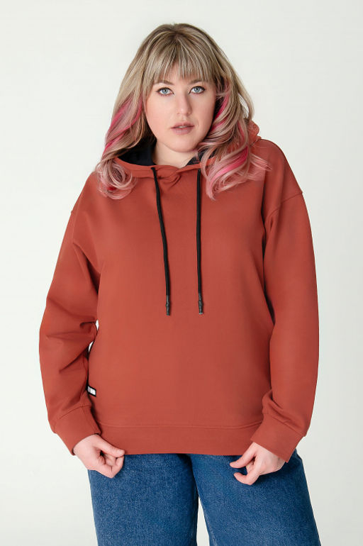 Арт. 15115 Худи женское с капюшоном 46-54 (5 шт) Цвет:терракотовый - Калинка фото 11