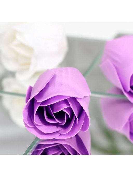 Мыльные розы, белые и фиолетовые, набор 6 шт. - SB BEAUTY фото 6