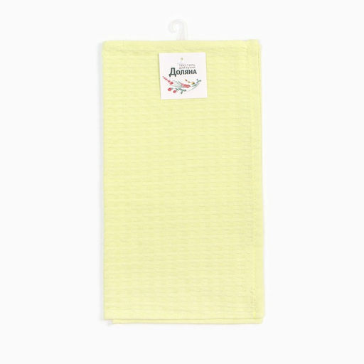 Набор кухонных полотенец Доляна, цвет жёлтый, 35х60см-2шт, 100% хлопок, крупная вафля, 220 гр/м2  фото 5