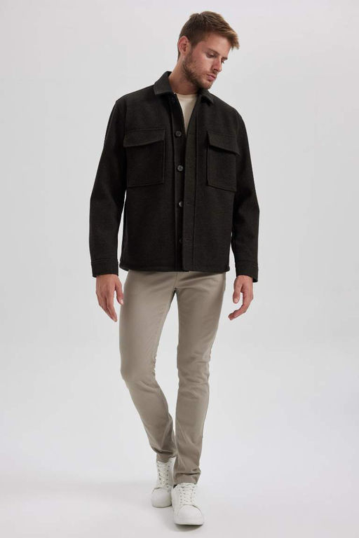 Куртка-рубашка с длинными рукавами и воротником-поло Relax Fit - Defacto фото 6