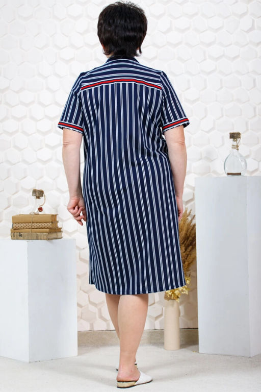 Халат женский , цвет синий белый