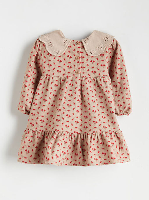 Bebe Yaka ?i?ekli K?z Bebek Elbise