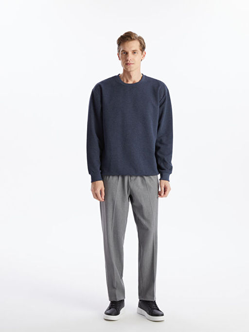 Bisiklet Yaka Uzun Kollu Erkek Sweatshirt
