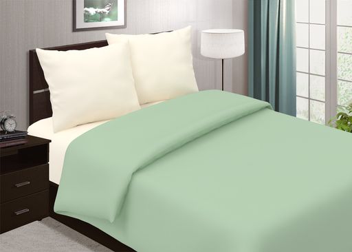 Постельное белье из поплина Фисташковое Мороженое Однотонный Евро макси