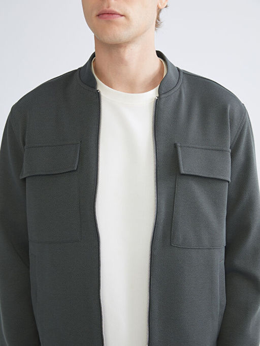 Bomber Yaka Uzun Kollu Erkek Ceket