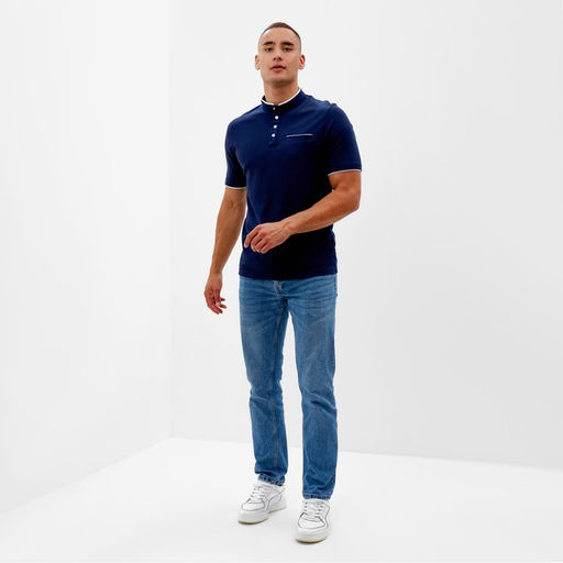 Футболка поло мужская MINAKU REGULAR FIT: тёмно-синяя, р-р 44