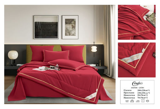 Одеяло Candies Бархатный Сатин с простыней и наволочками ODCANO010 Евро