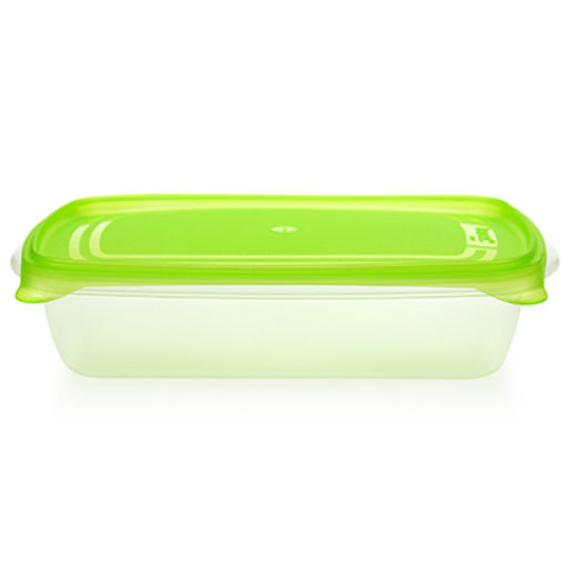 Контейнер для продуктов пластмассовый Трио 1,3л, 23х15х5см, набор 3шт, зеленый, подходит для СВЧ (Россия) - Домашняя мода фото 2