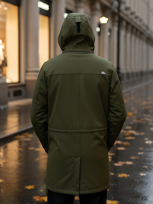 Парка спортивная мужская с капюшоном softshell цвета хаки 9565Kh - Mtforce фото 31