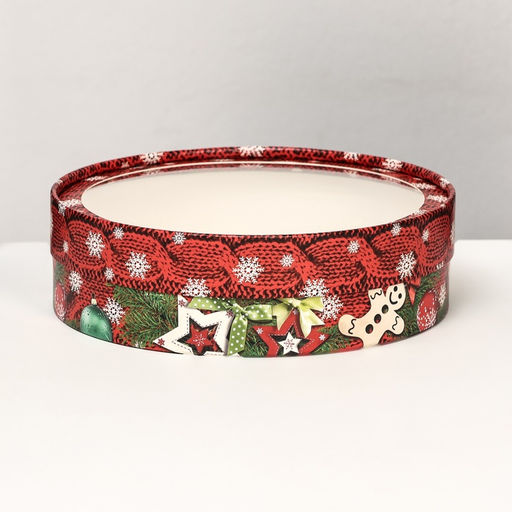 Коробка подарочная новогодняя с окном «Вязанка», 20×6 см