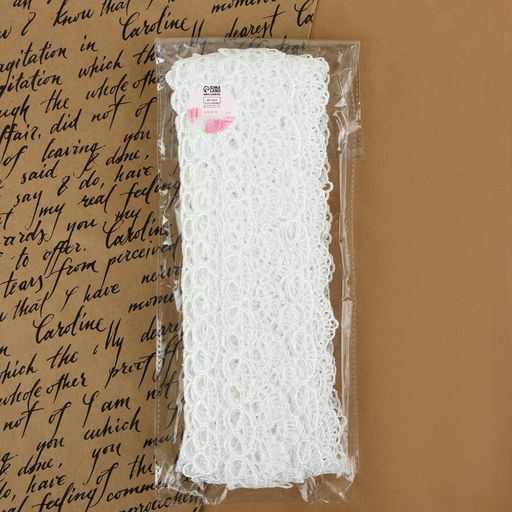 Кружево гипюровое, 35 мм, 14±1 м, цвет белый