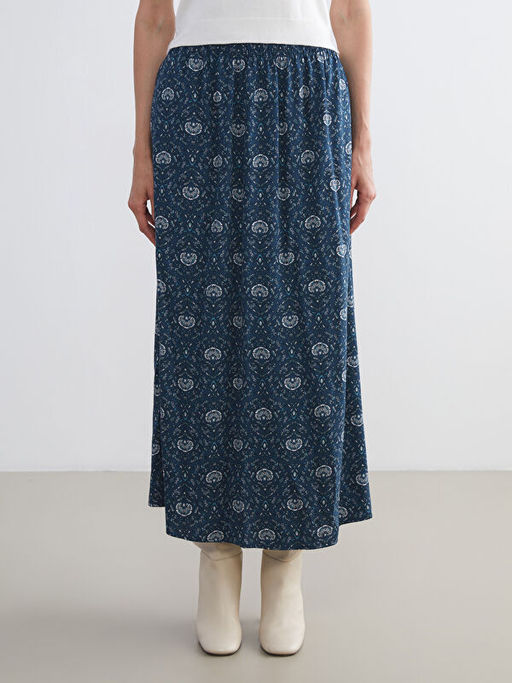 Beli Lastikli Desenli A Kesim Etek