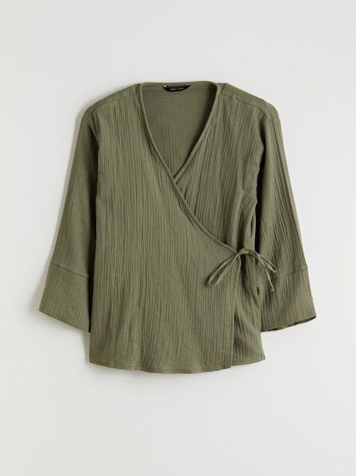 Kruvaze Yaka Dokulu Kad?n Kimono