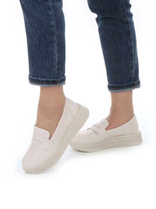 03-SD4-1D BEIGE Полуботинки женские (натуральная кожа) - Фабричный китай фото 2