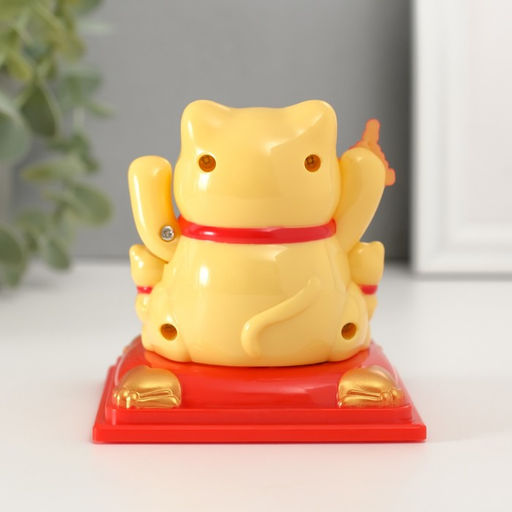 Маятник настольный антистресс «Жёлтый Манэки-нэко с котятами и золотом», 8×8×8.2 см