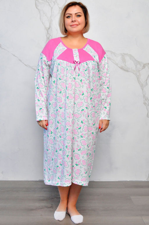 Арт. 2532 Ночная сорочка с дл. рукавом Цвет:ассорти - Калинка фото 4