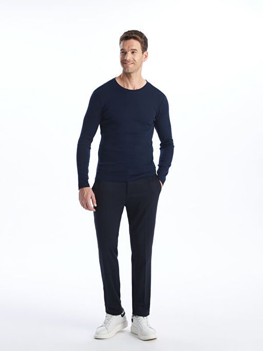 Bisiklet Yaka Uzun Kollu Erkek Ti??rt