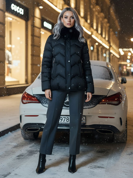 Куртка зимняя женская с мехом и капюшоном тренд черного цвета 7759Ch Бренд: Visdeer - Mtforce фото 27