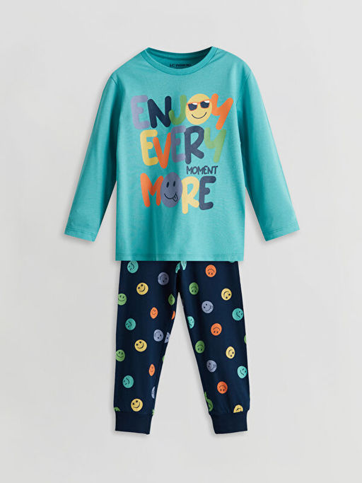 Bisiklet Yaka Erkek ?ocuk Pijama Tak?m?