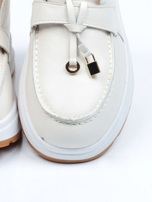 01-5281-2 WHITE Ботинки демисезонные женские (натуральная кожа, байка)