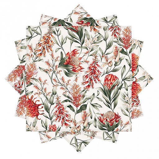 Набор салфеток сервировочных 4шт "Сардиния", р-р 42х42см, рогожка, хлопок "Премиум" 186г/м2, упаковка классическая 28х41см, "Домашняя мода" (Россия)