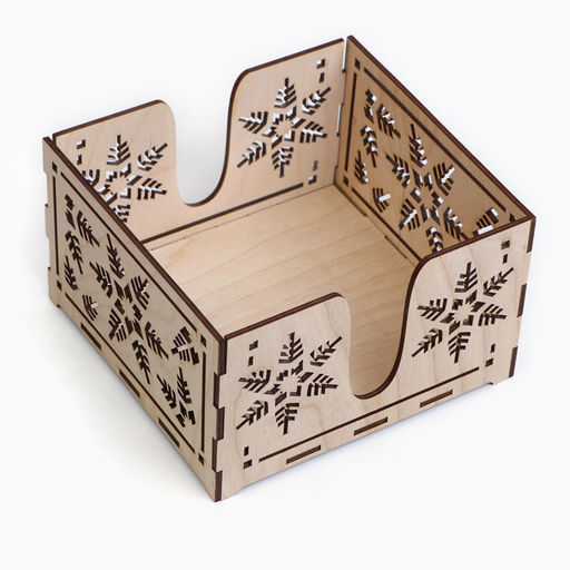 Салфетница новогодняя «Снежинка», 13×10 см, дерево