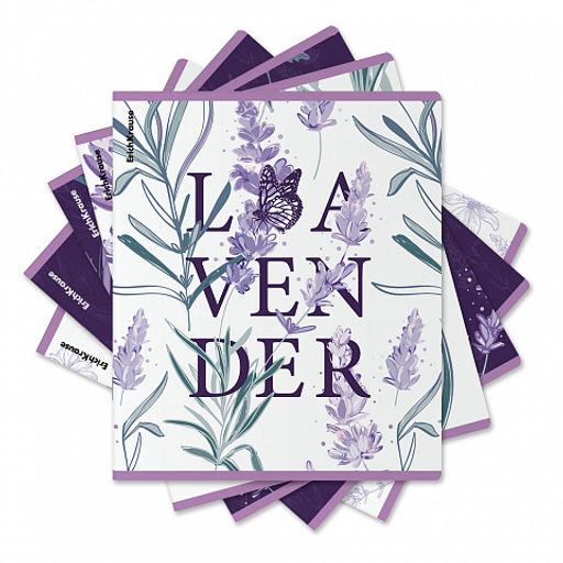Цена за 5 шт. Тетрадь общая ученическая ErichKrause Lavender, 48 листов, клетка, выборочный УФ-лак_MIX-PACK