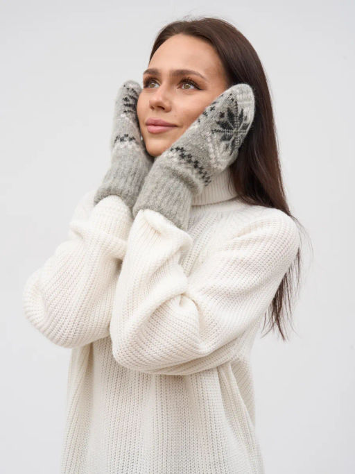 Варежки женские Звезда три цвета 3002-5 - Рассказовские варежки фото 2