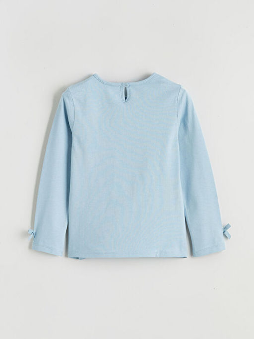 Bisiklet Yaka Lilo & Stitch Bask?l? K?z Bebek Ti??rt